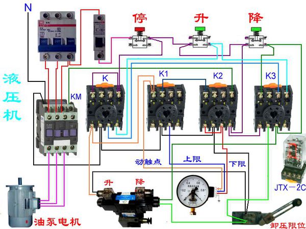 四柱液压机电气原理图